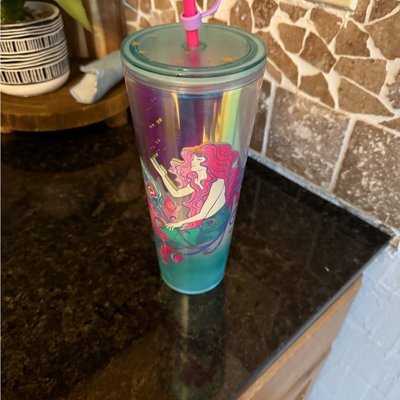 Starbucks Mermaid Design Tumbler with Straw with-shell straw cover - Picture 1 of 4